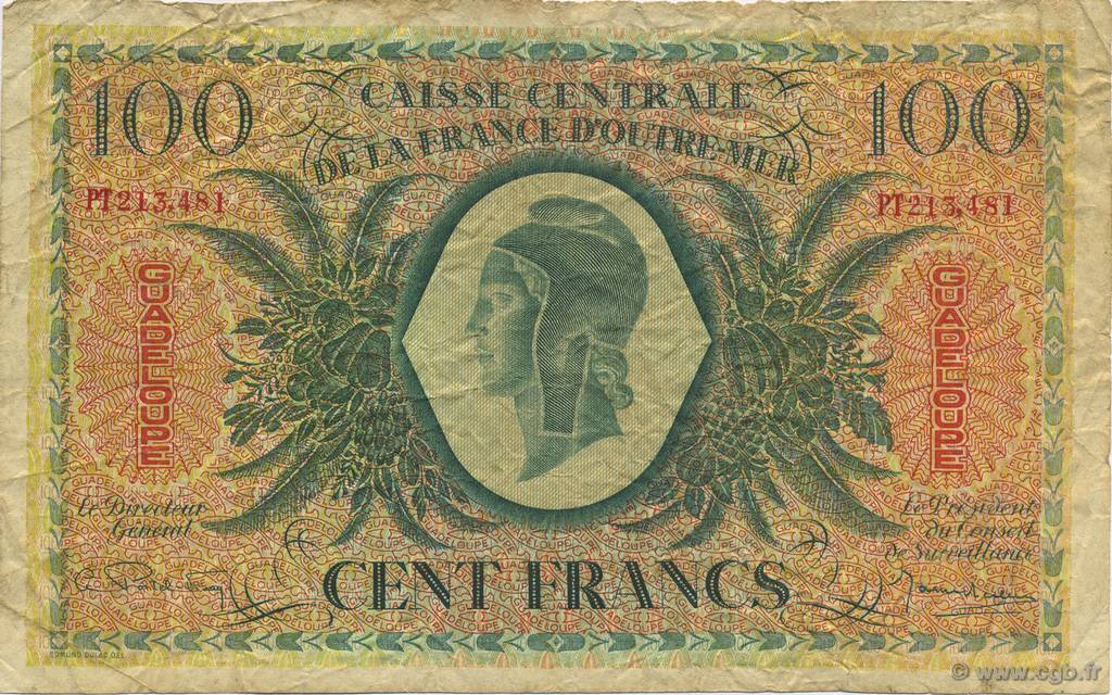 100 Francs GUADELOUPE  1944 P.29a fSS