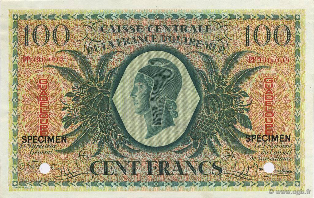 100 Francs GUADELOUPE  1944 P.29s q.FDC