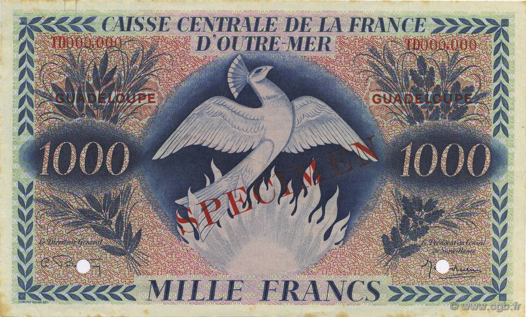 1000 Francs Phénix GUADELOUPE  1944 P.30s XF