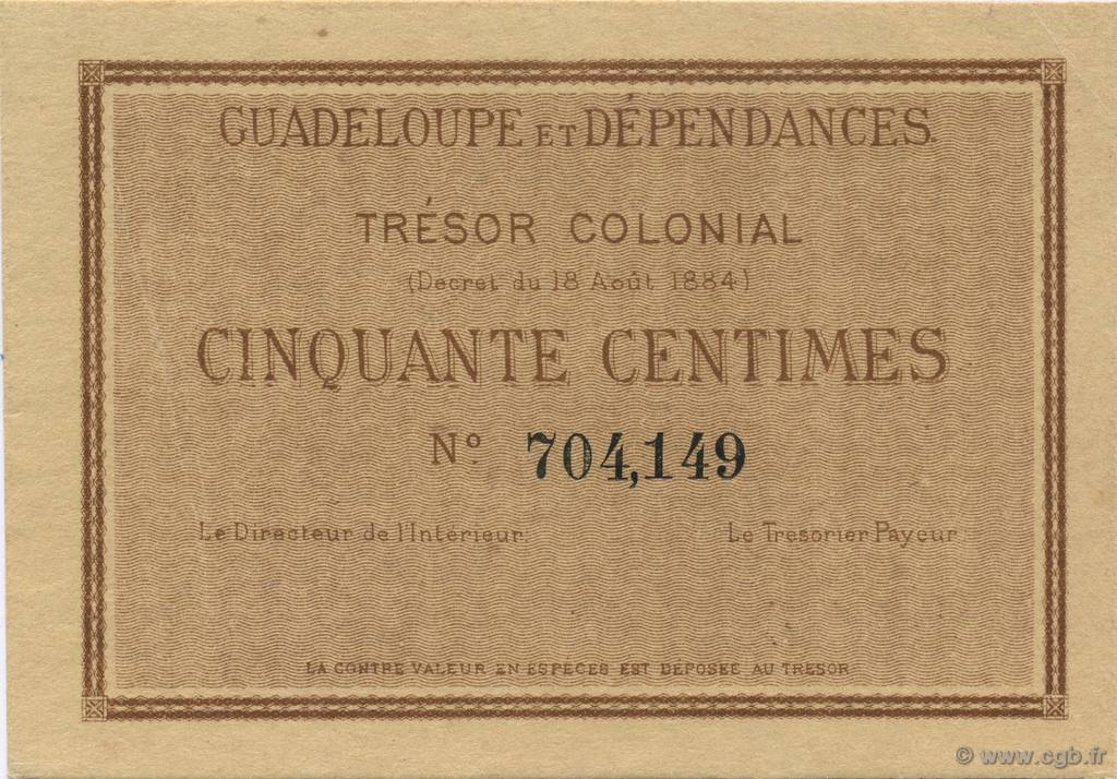 50 Centimes GUADELOUPE  1884 P.01r SC