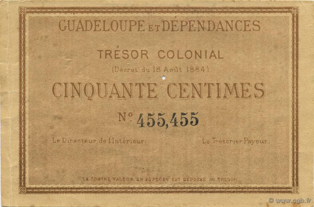 50 Centimes GUADELOUPE  1884 P.01r EBC