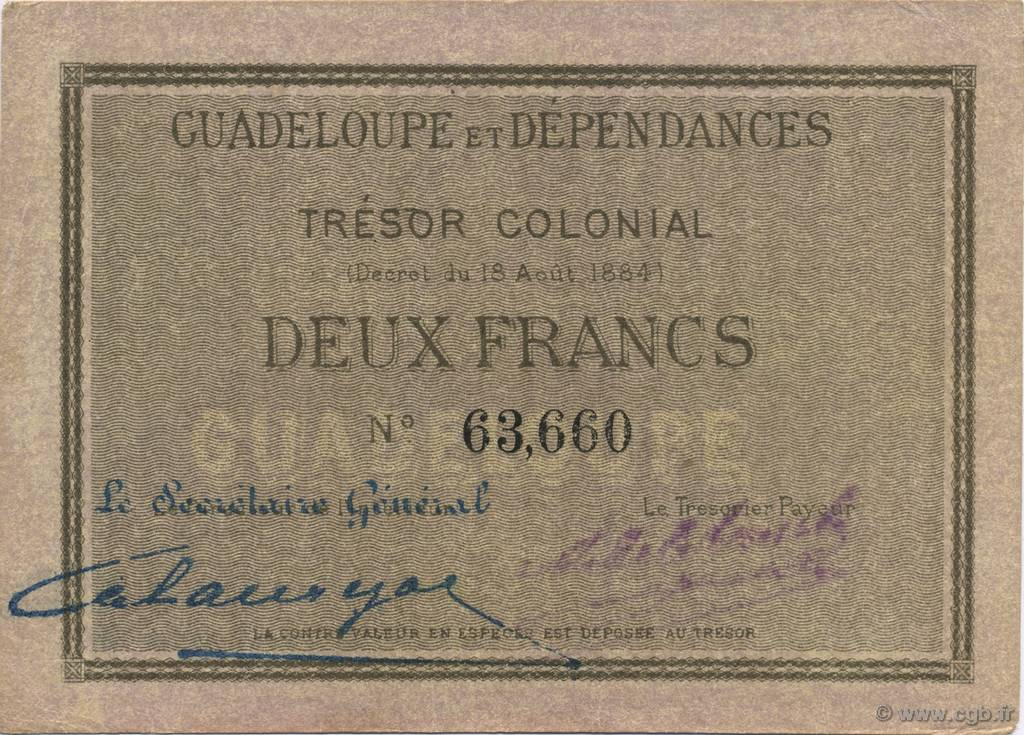 2 Francs GUADELOUPE  1884 P.03a SC