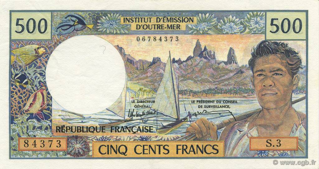 500 Francs TAHITI  1985 P.25d EBC a SC