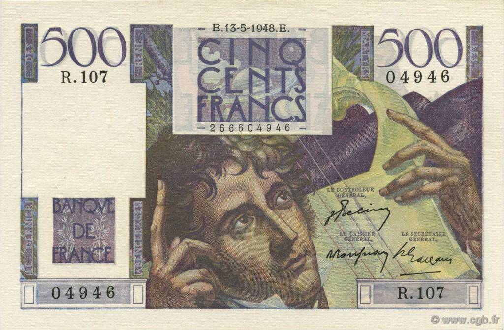 500 Francs CHATEAUBRIAND FRANCE  1948 F.34.08 pr.SPL