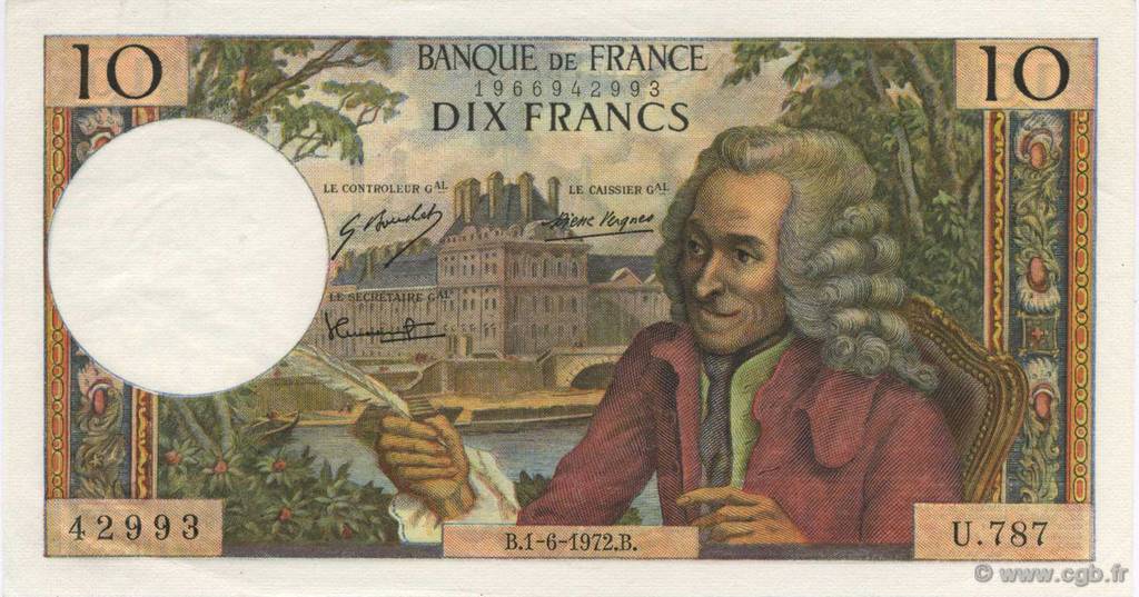 10 Francs VOLTAIRE FRANKREICH  1972 F.62.57 ST