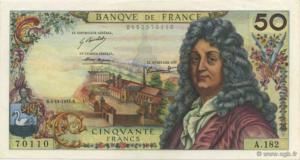 50 Francs RACINE FRANCIA  1971 F.64.19 SC