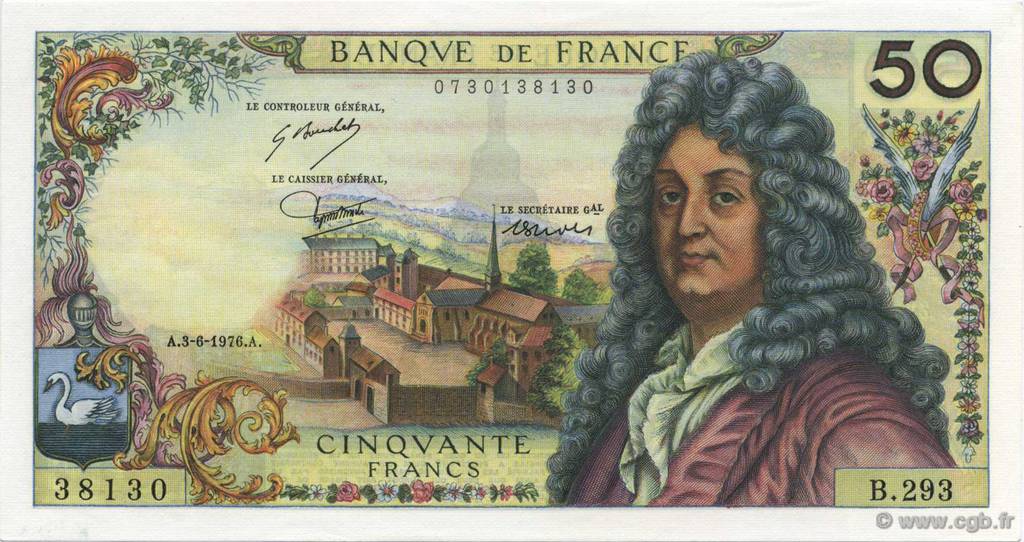 50 Francs RACINE FRANCE  1976 F.64.33 UNC-