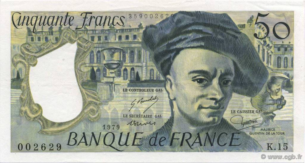 50 Francs QUENTIN DE LA TOUR FRANCE  1979 F.67.04 AU-