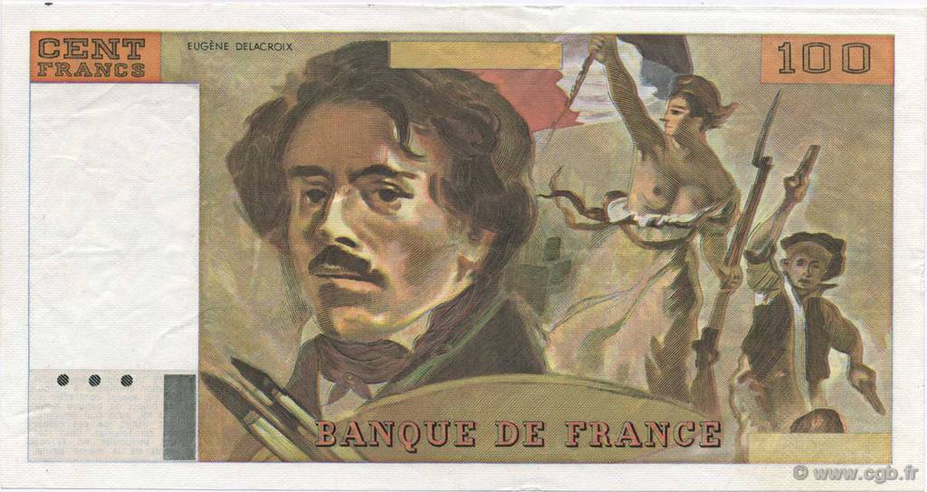 100 Francs DELACROIX modifié FRANCIA  1978 F.69.01 EBC