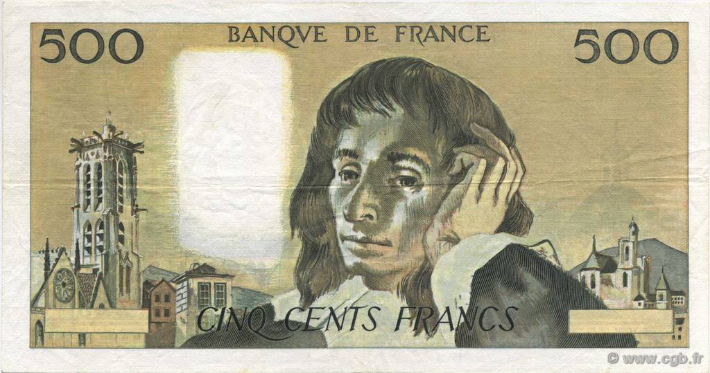 500 Francs PASCAL FRANCIA  1968 F.71.01 MBC a EBC
