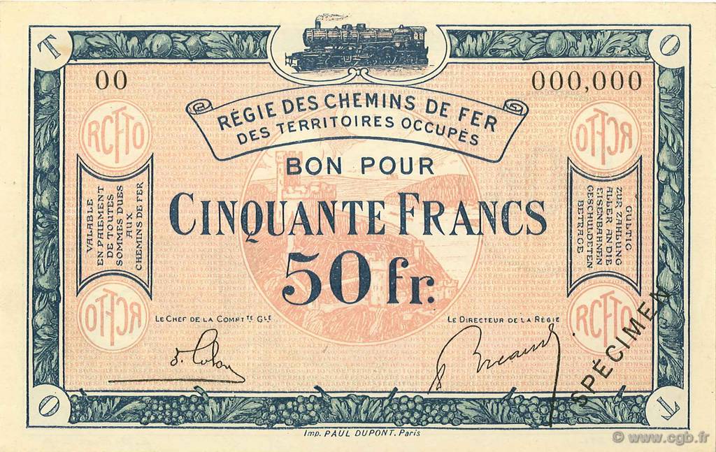 50 Francs FRANCE regionalism and miscellaneous  1923 JP.135.09s UNC