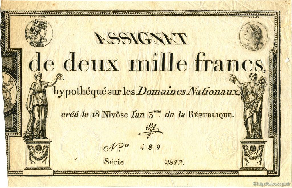 2000 Francs FRANCE  1795 Ass.51a XF