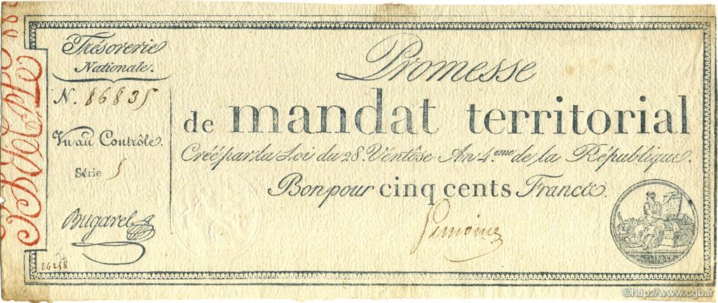 500 Francs avec série FRANCIA  1796 Laf.203 SC