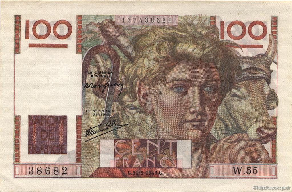 100 Francs JEUNE PAYSAN FRANCIA  1946 F.28.05 SC