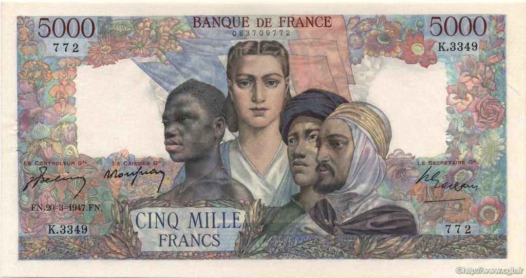 5000 Francs EMPIRE FRANÇAIS FRANCE  1947 F.47.59 AU