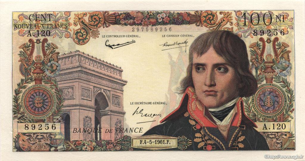 100 Nouveaux Francs BONAPARTE FRANCE  1961 F.59.11 AU