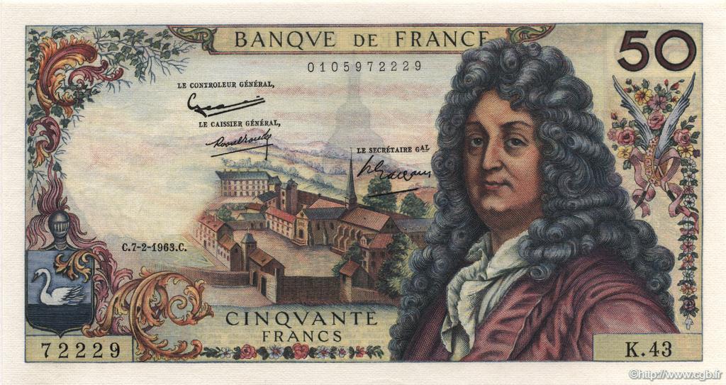 50 Francs RACINE FRANCE  1963 F.64.04 UNC-