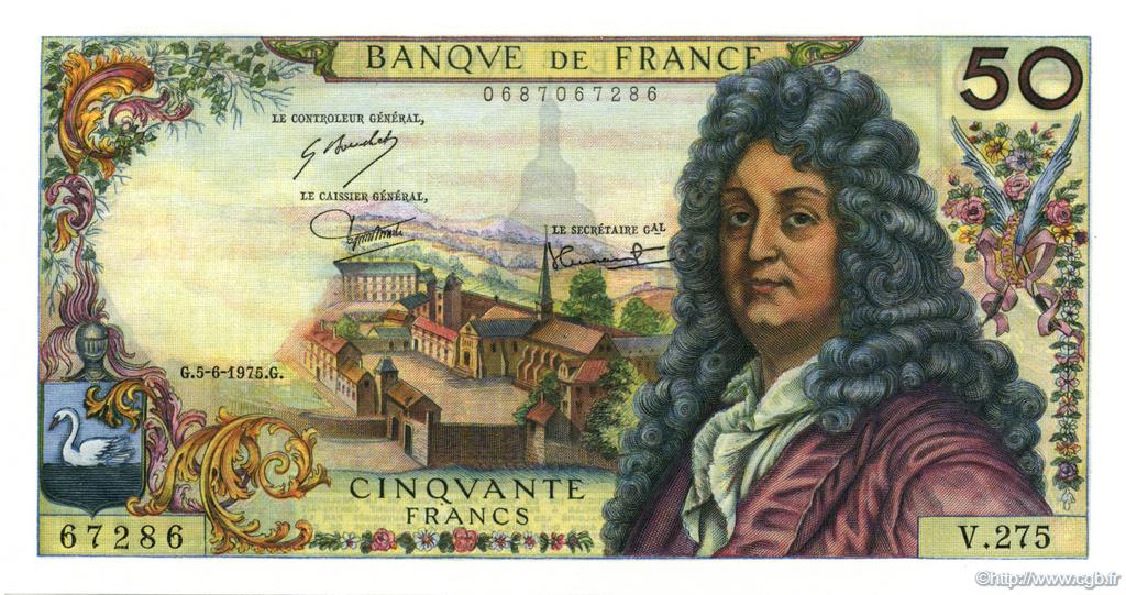 50 Francs RACINE FRANCIA  1975 F.64.30 SC+