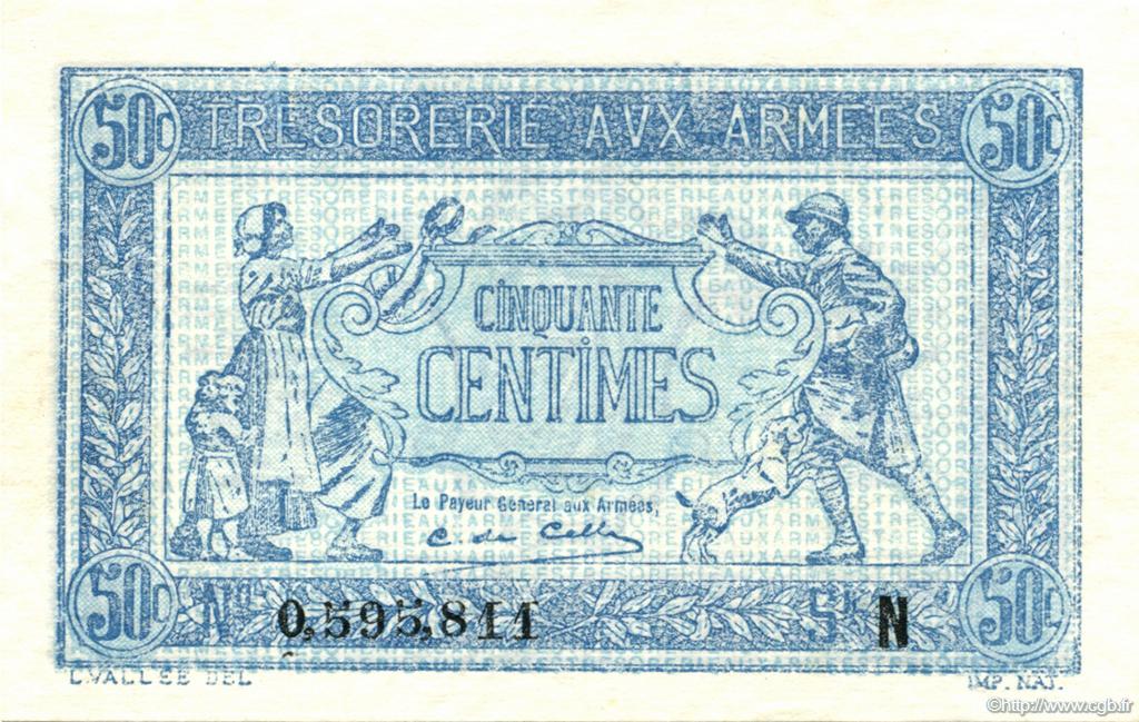 50 Centimes TRÉSORERIE AUX ARMÉES 1917 FRANCIA  1917 VF.01.14 SC+