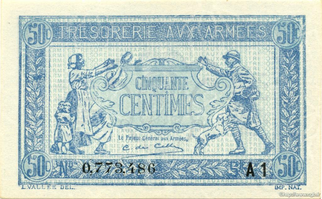 50 Centimes TRÉSORERIE AUX ARMÉES 1919 FRANCE  1919 VF.02.10 UNC