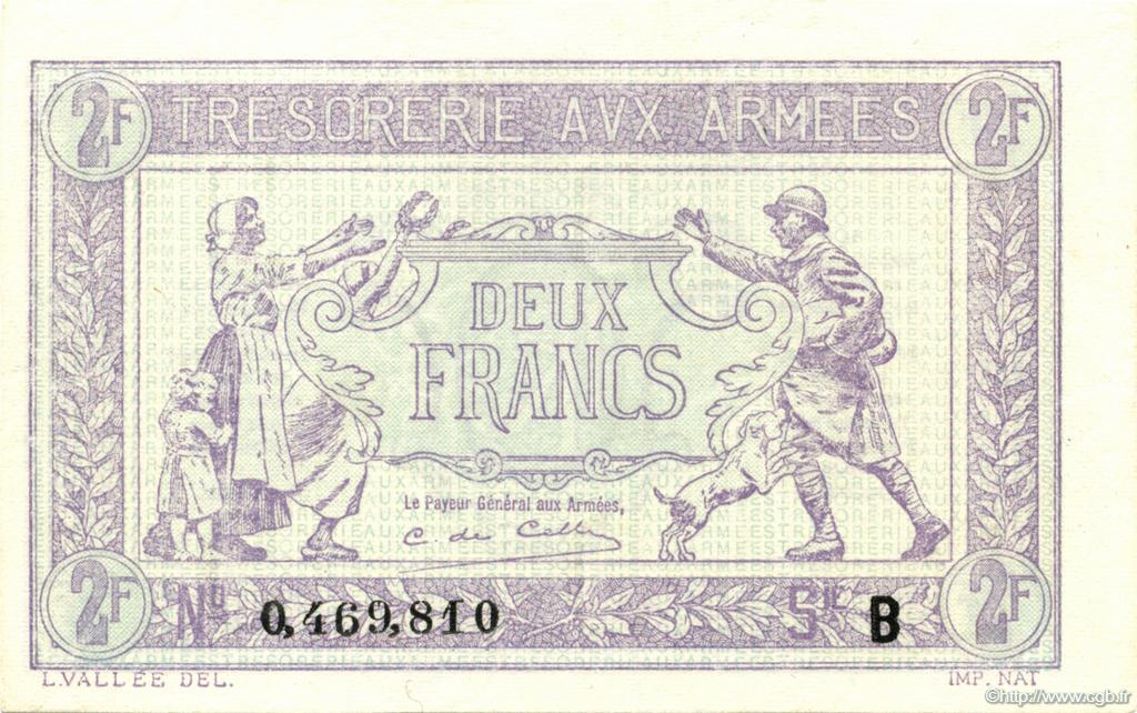 2 Francs TRÉSORERIE AUX ARMÉES FRANCIA  1917 VF.05.02 FDC