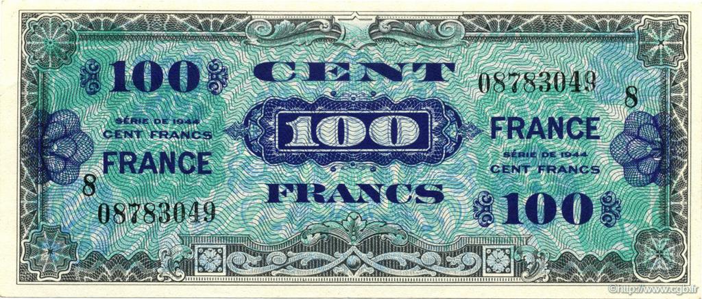 100 Francs France FRANKREICH  1945 VF.25.08 fST