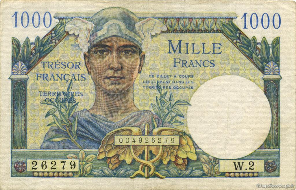 1000 Francs Trésor Français FRANCIA  1947 VF.33.02 MBC