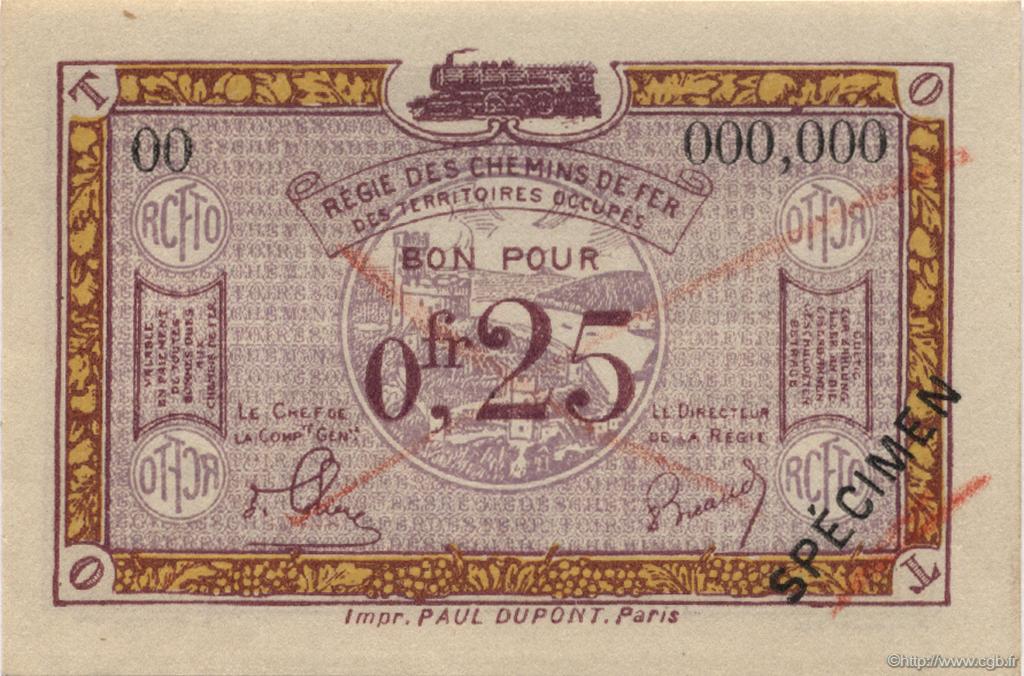 25 Centimes Spécimen FRANCE Regionalismus und verschiedenen  1923 JP.135.03s fST