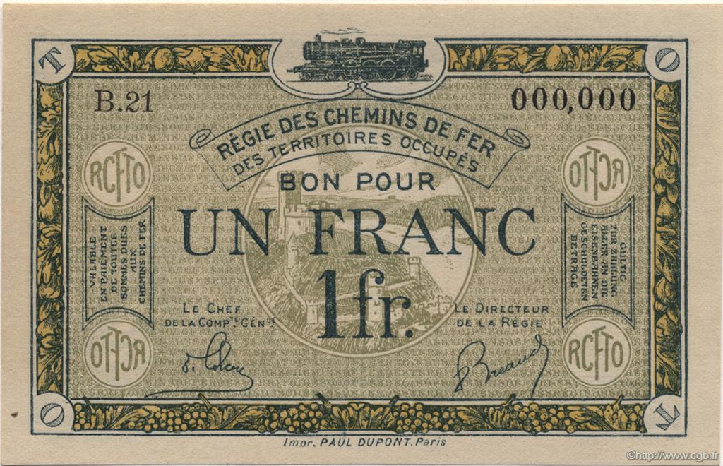 1 Franc Spécimen FRANCE regionalismo y varios  1923 JP.135.05 SC+