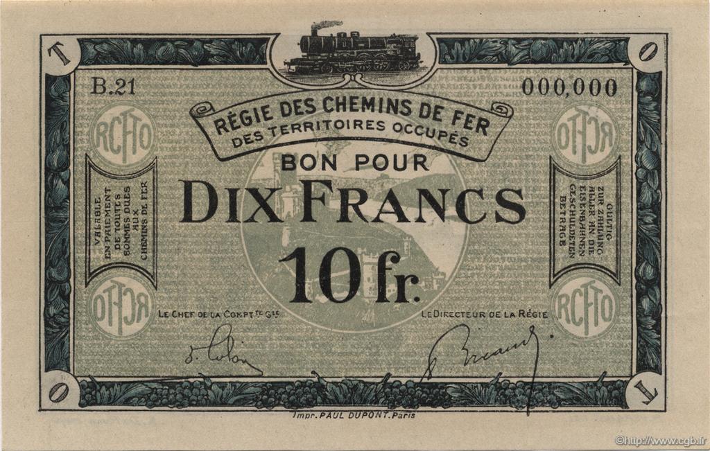10 Francs FRANCE Regionalismus und verschiedenen  1923 JP.135.07 fST+