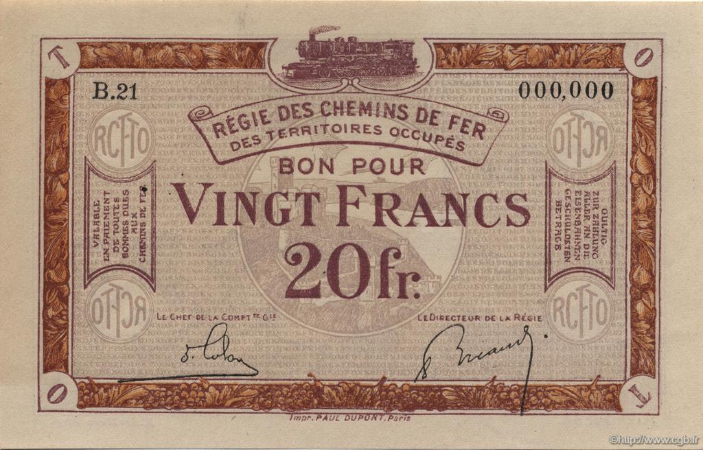 20 Francs FRANCE Regionalismus und verschiedenen  1923 JP.135.08 fST+