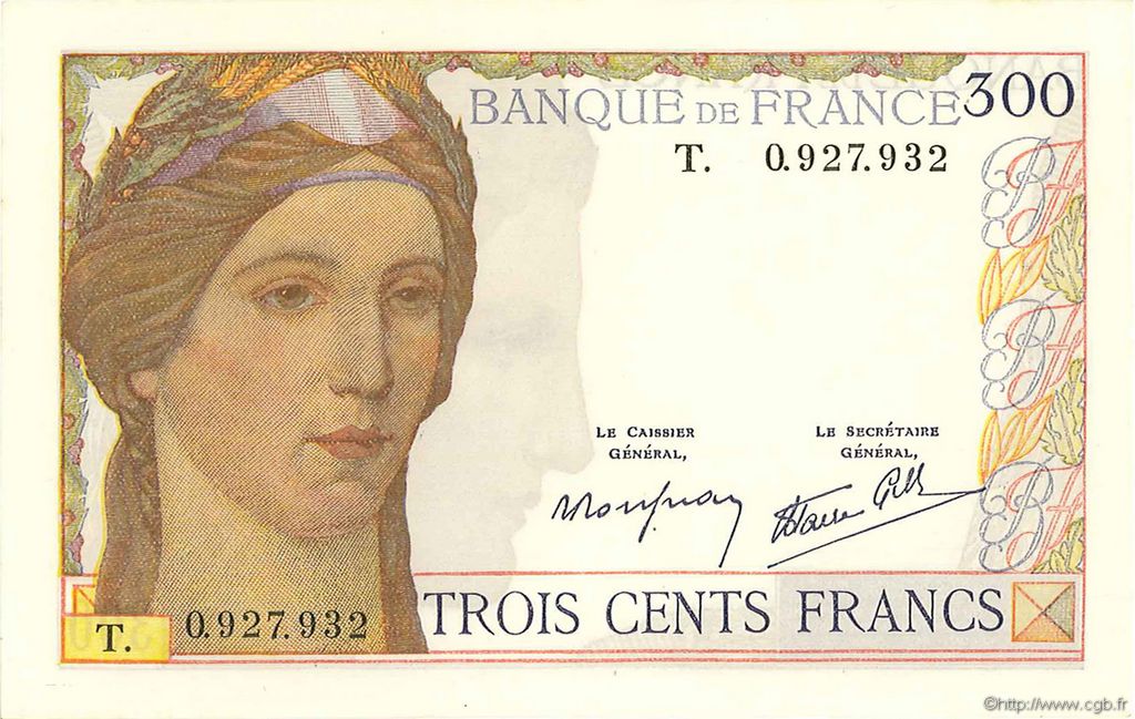 300 Francs FRANCIA  1939 F.29.03 SC+