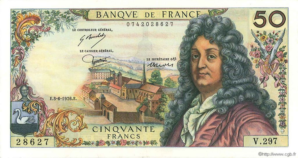 50 Francs RACINE FRANCIA  1976 F.64.33 EBC+