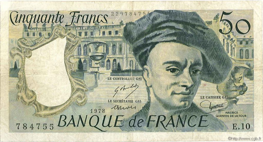 50 Francs QUENTIN DE LA TOUR FRANCE  1978 F.67.03 F