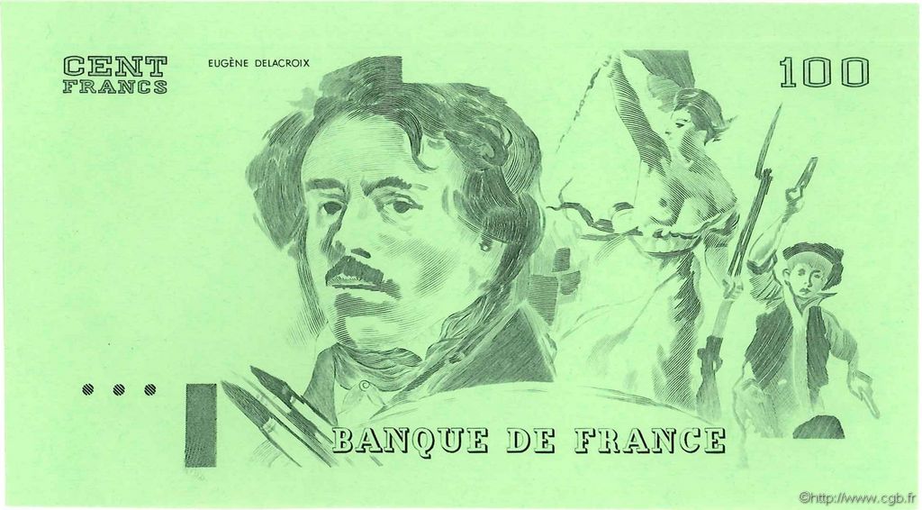 100 Francs DELACROIX modifié FRANCE  1978 F.68.00Ec UNC