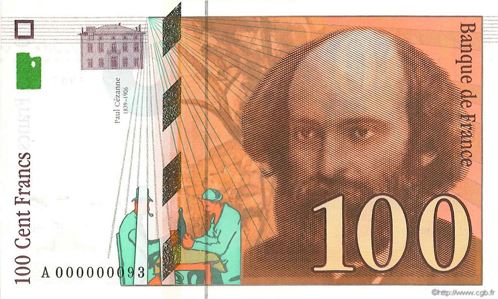 100 Francs CÉZANNE FRANCE  1997 F.74.01A UNC