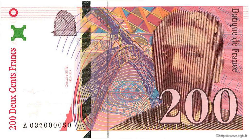 200 Francs EIFFEL FRANKREICH  1996 F.75.03a1 ST