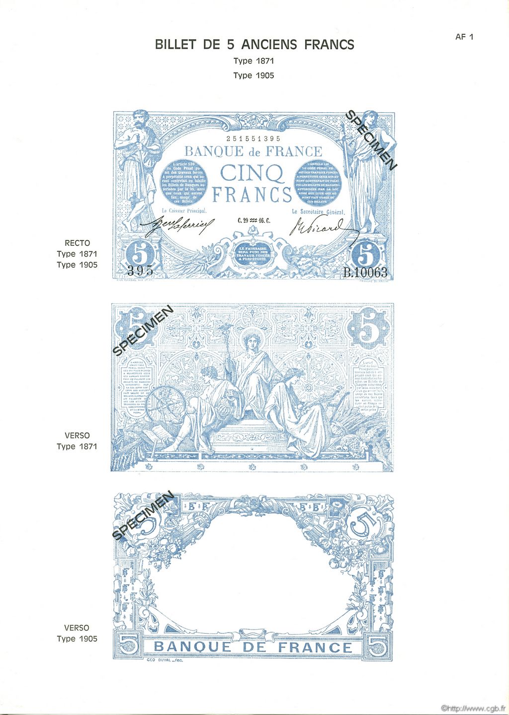 5 Francs BLEU et 5 Francs NOIR FRANCIA  1975 F.01/02pl FDC