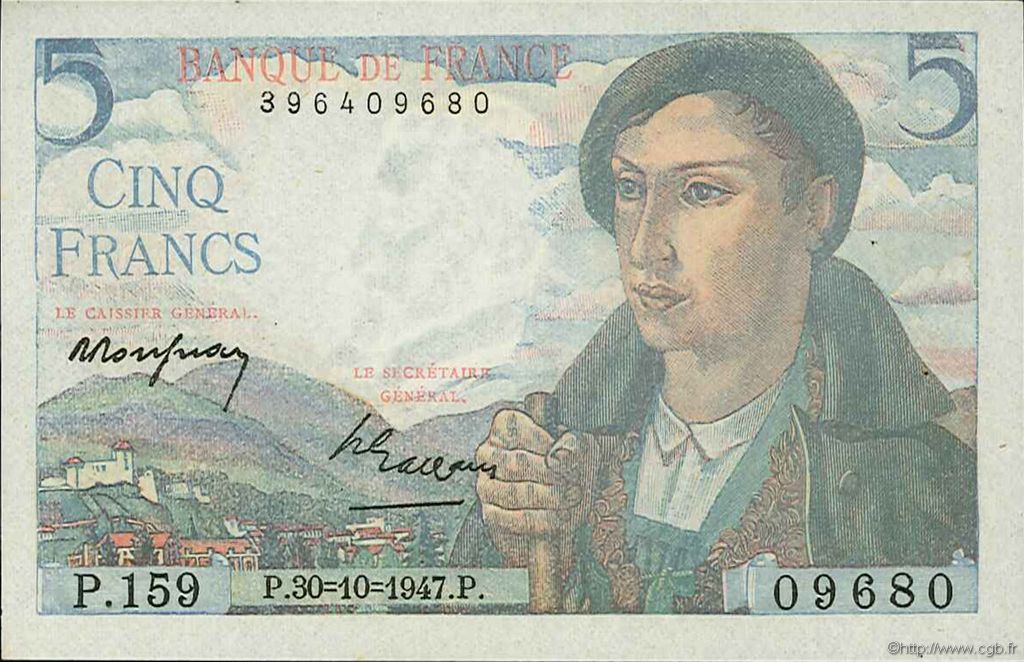 5 Francs BERGER FRANCIA  1947 F.05.07a SC
