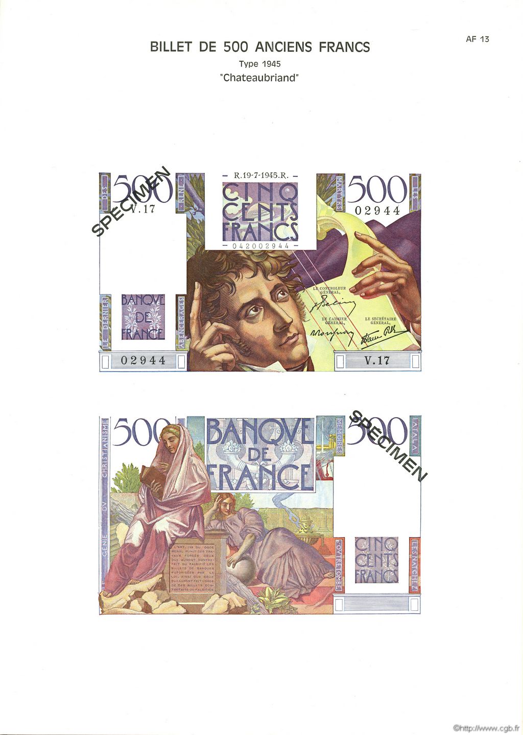 500 Francs CHATEAUBRIAND FRANCE  1975 F.34pl UNC