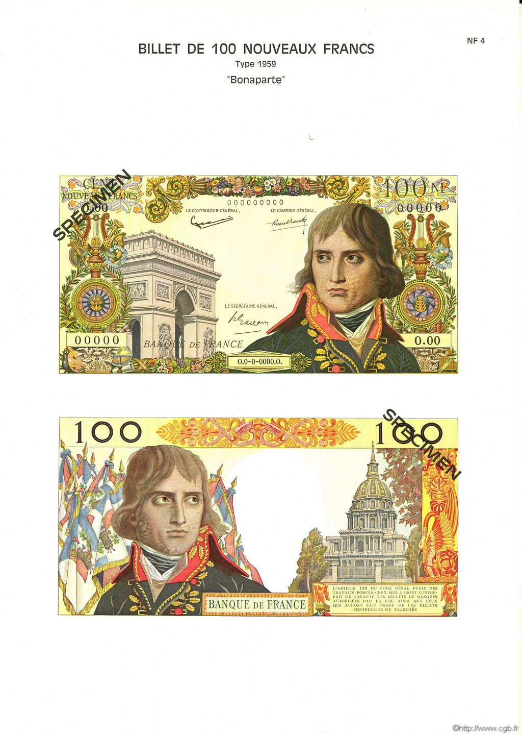 100 Nouveaux Francs BONAPARTE FRANCE  1975 F.59pl UNC