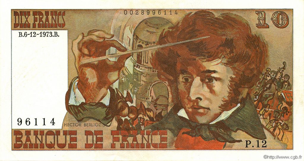10 Francs BERLIOZ sans signatures FRANCE  1978 F.63bis.01 AU