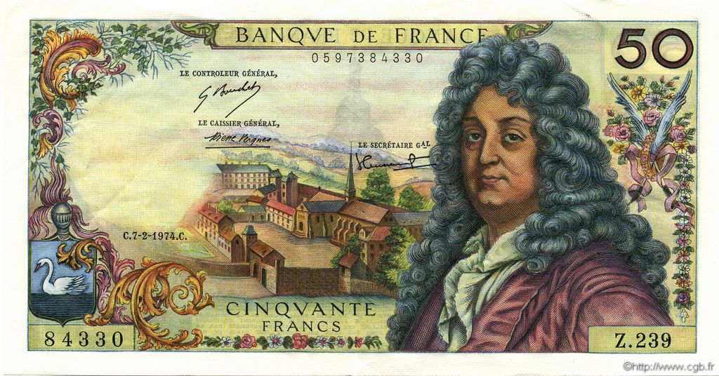 50 Francs RACINE FRANKREICH  1974 F.64.26 VZ+