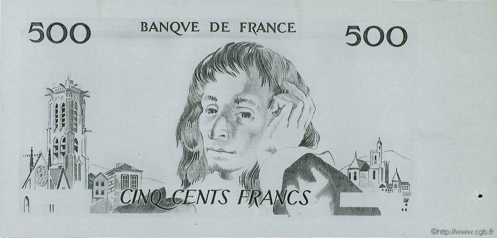 500 Francs PASCAL FRANKREICH  1968 F.71.00Ec ST