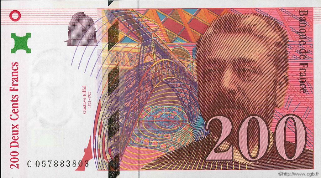 200 Francs EIFFEL FRANCIA  1997 F.75.04b q.FDC
