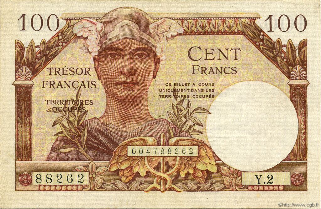 100 Francs Trésor Français FRANCIA  1947 VF.32.02 EBC