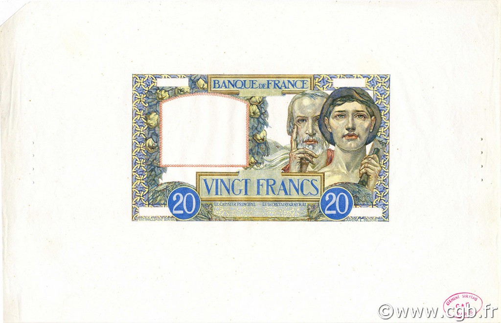 20 Francs TRAVAIL ET SCIENCE FRANCIA  1941 F.12.00Ec FDC