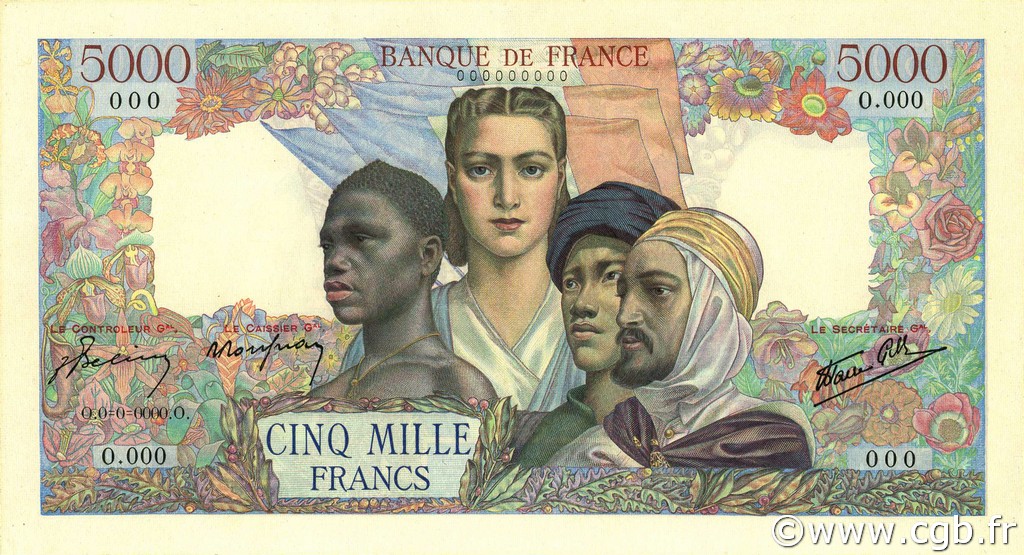 5000 Francs EMPIRE FRANÇAIS FRANCE  1942 F.47.00Ed UNC