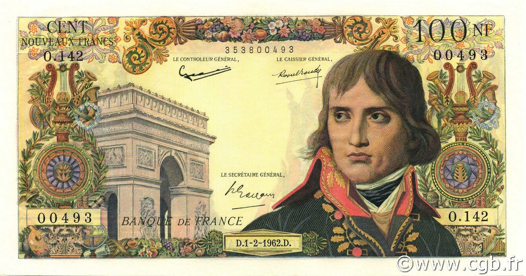 100 Nouveaux Francs BONAPARTE FRANCIA  1962 F.59.13 SC