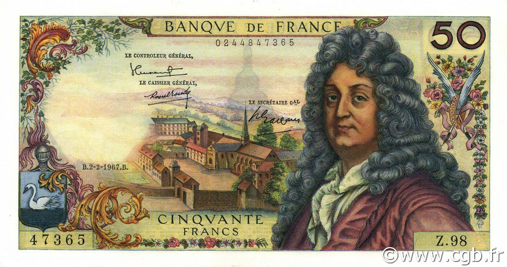 50 Francs RACINE FRANCE  1967 F.64.09 UNC